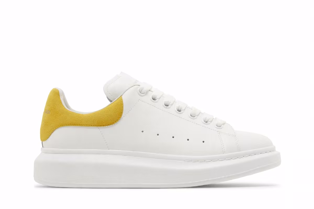 Alexander McQueen Oversized Sneaker White Yellow, view 2