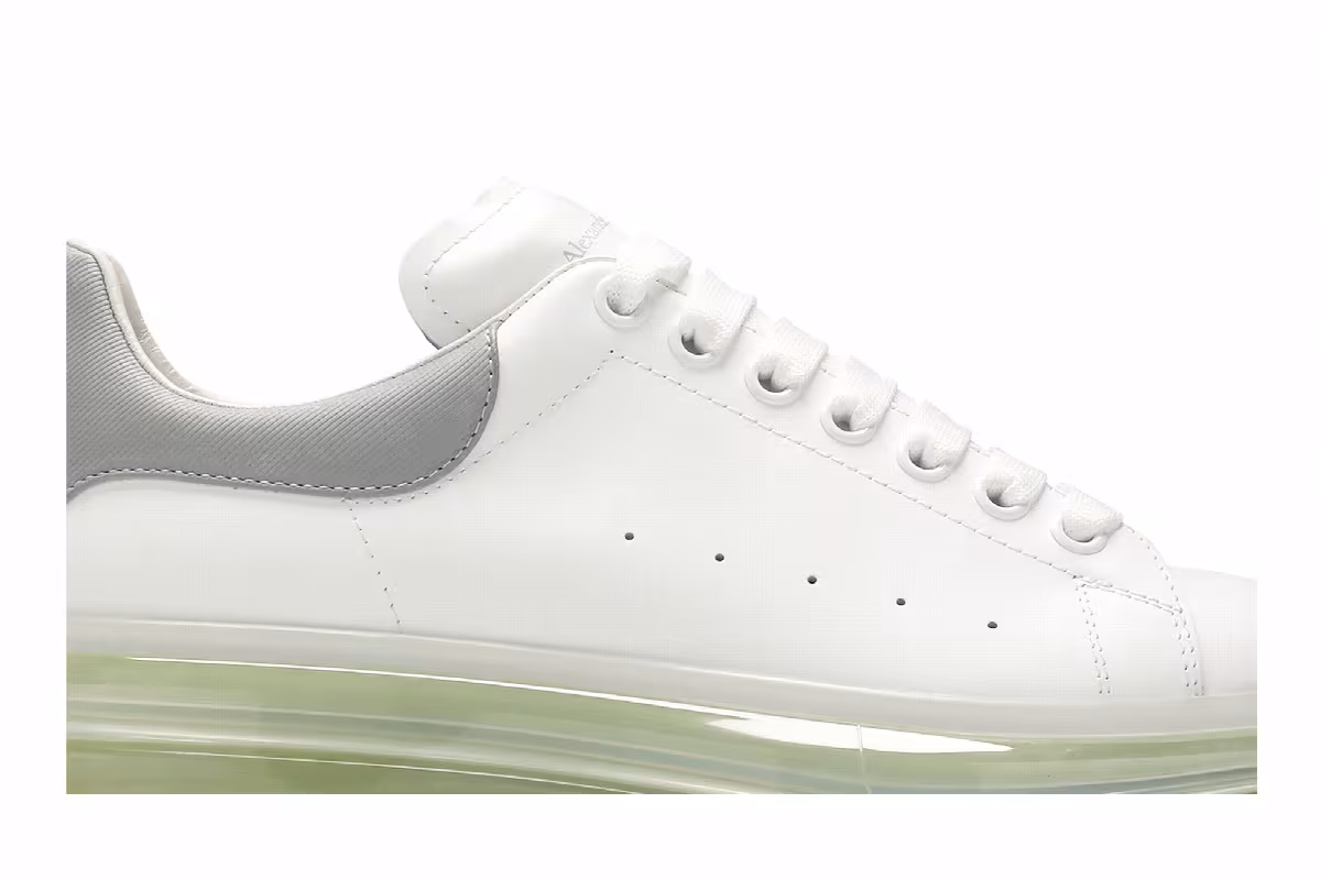 Alexander McQueen Oversized Sneaker Transparent Sole - White Gunmetal, view 3