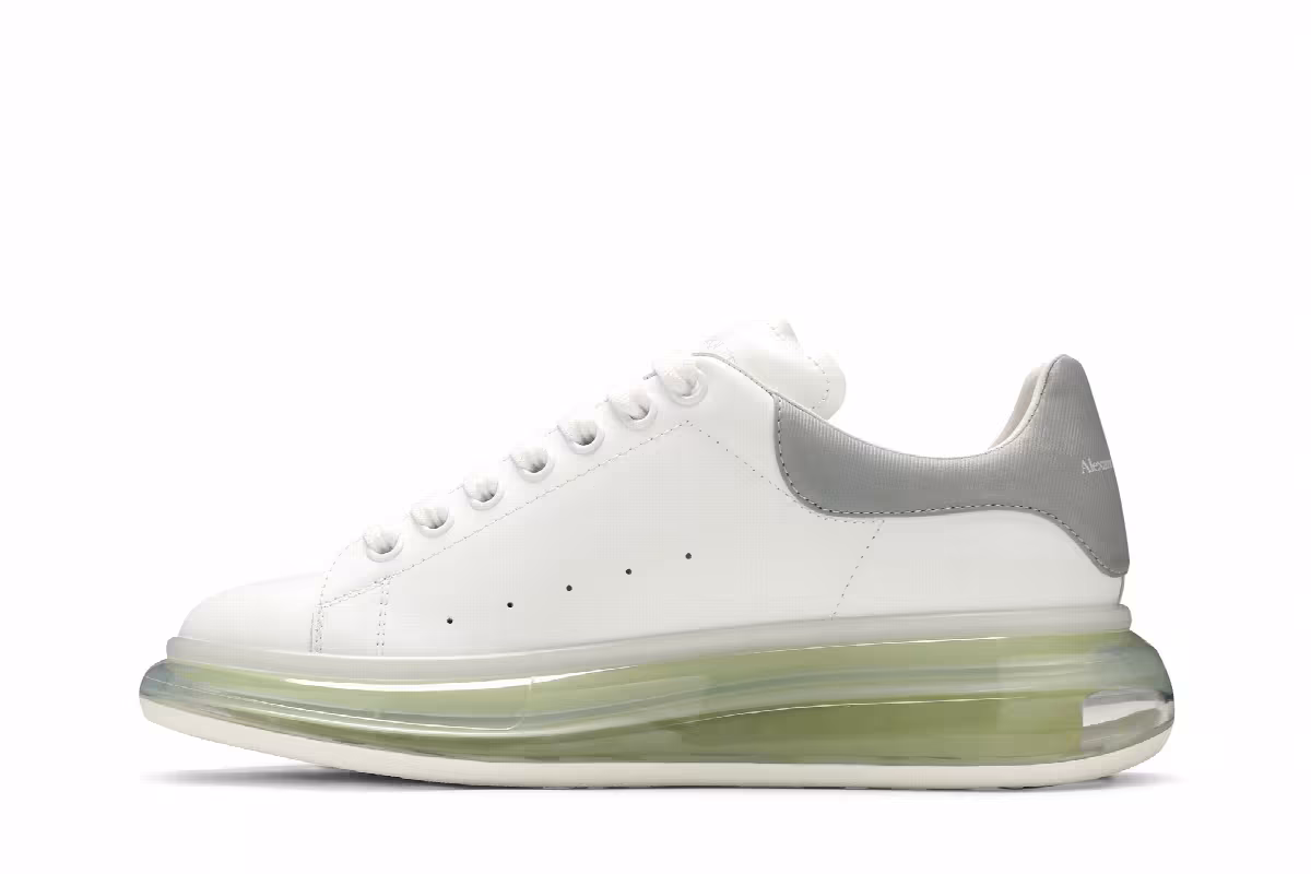 Alexander McQueen Oversized Sneaker Transparent Sole - White Gunmetal, view 4