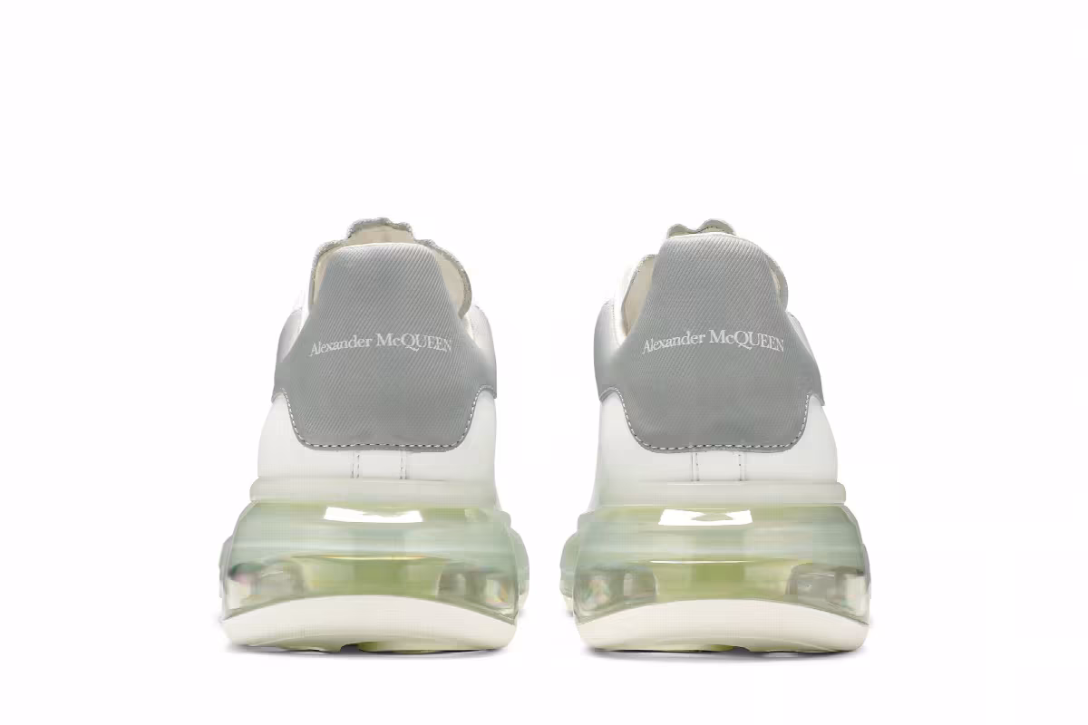 Alexander McQueen Oversized Sneaker Transparent Sole - White Gunmetal, view 7