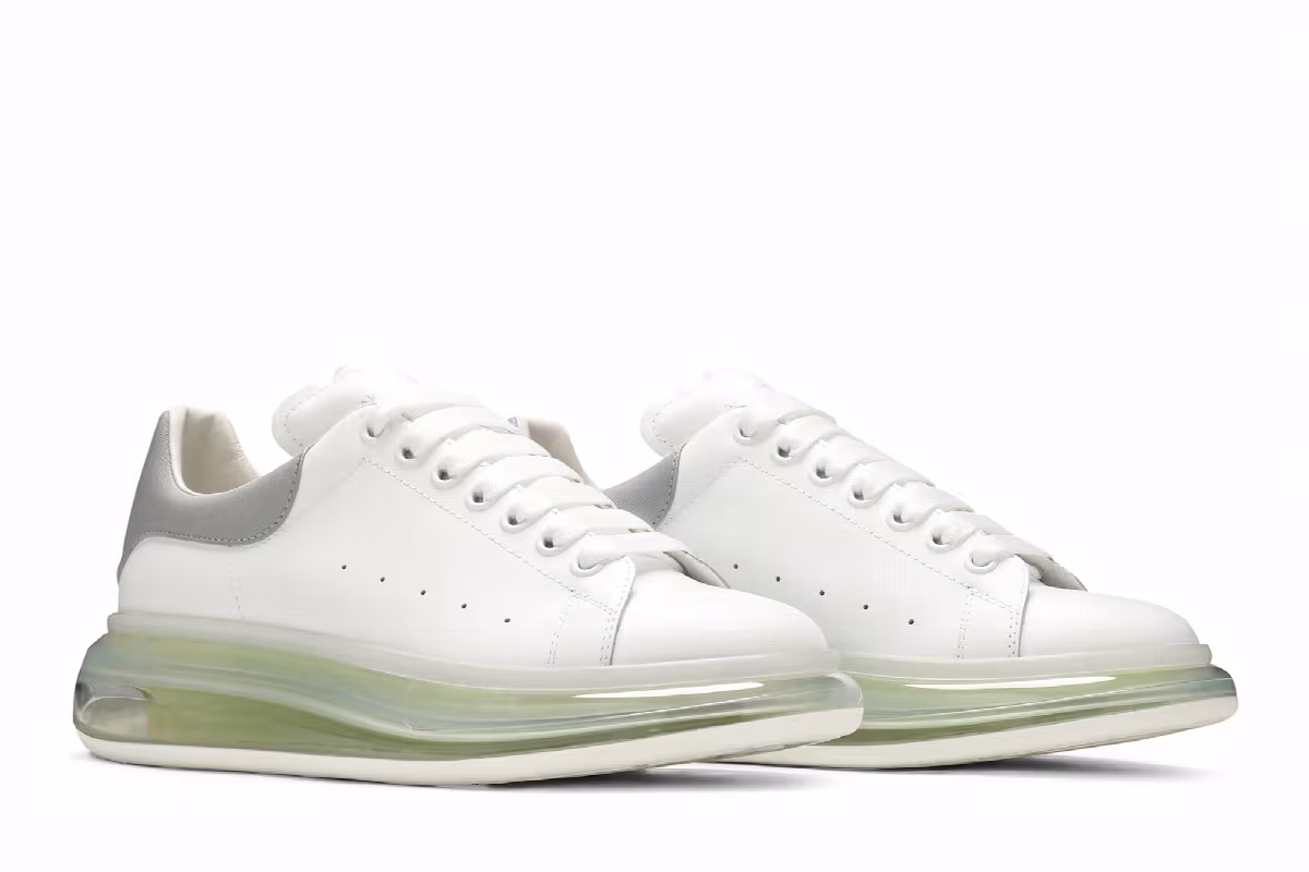 Alexander McQueen Oversized Sneaker Transparent Sole - White Gunmetal, view 9
