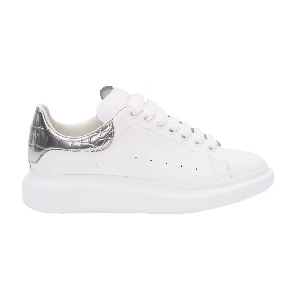 Alexander McQueen Oversized Sneaker Silver Crocodile