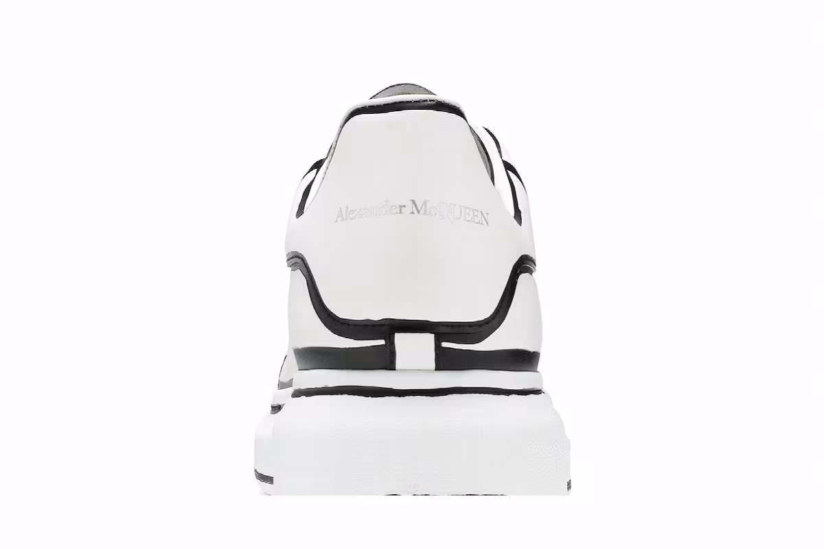Alexander McQueen Oversized Sneaker White Black, view 8