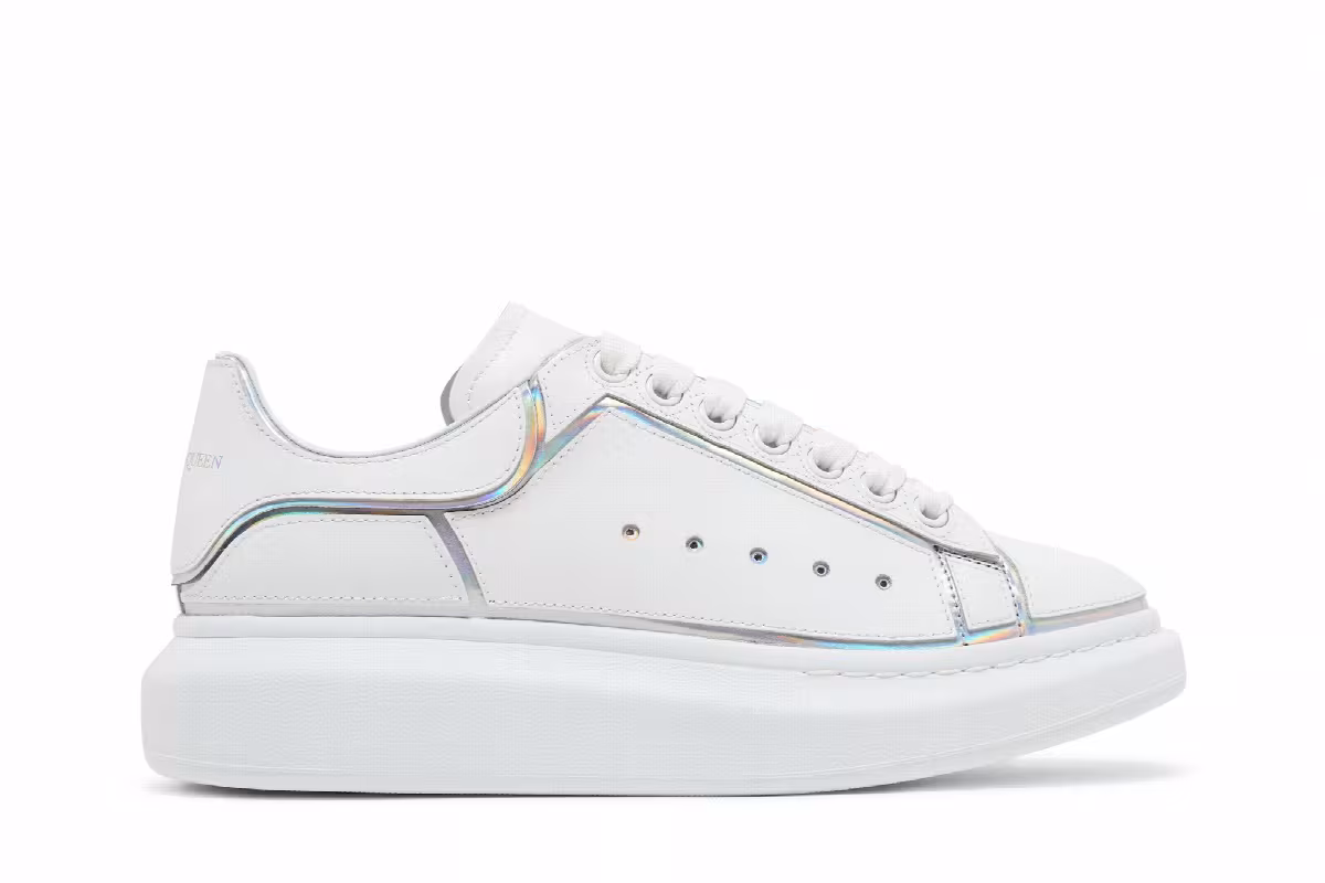 Alexander McQueen Oversized Sneaker White Silver, view 2