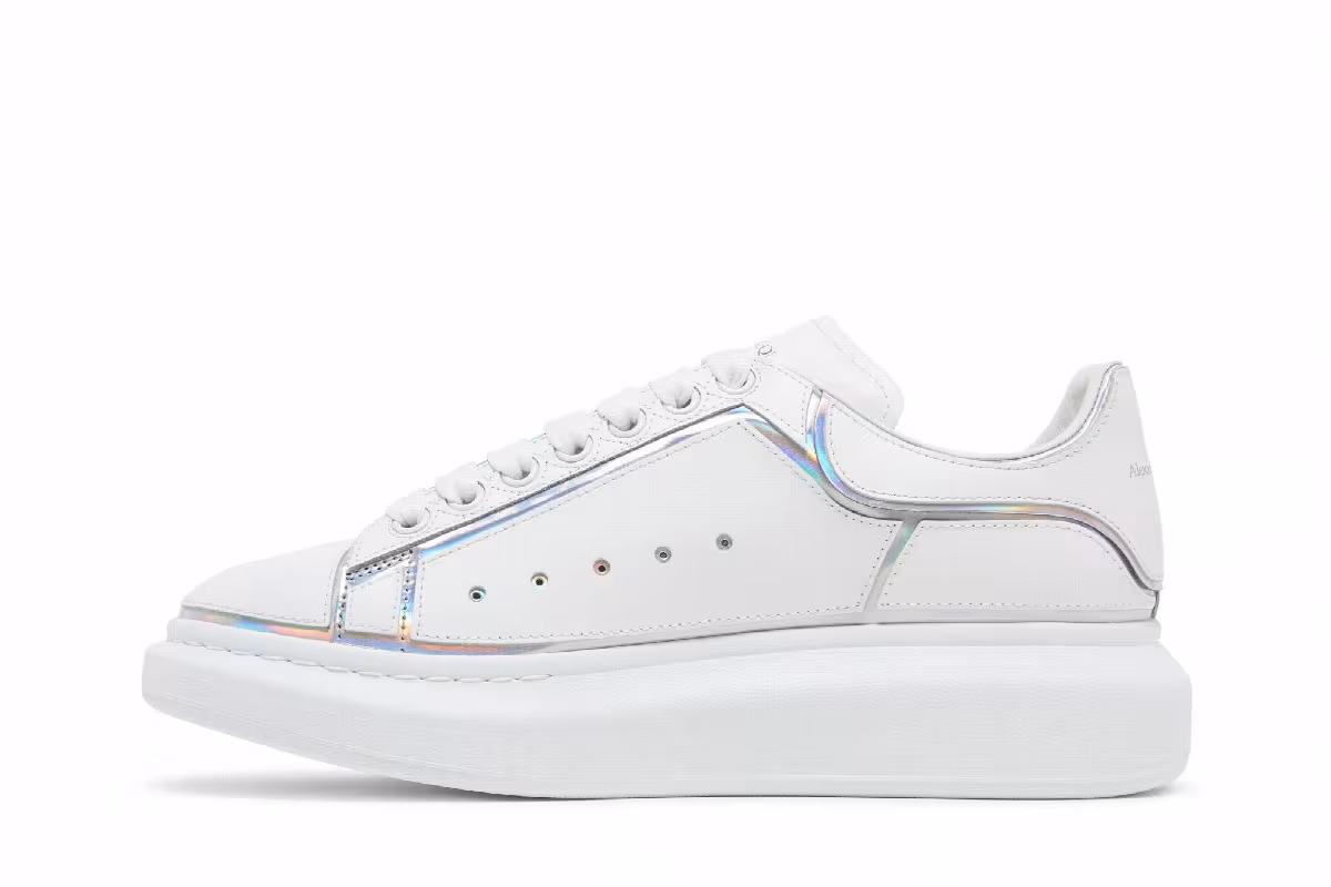 Alexander McQueen Oversized Sneaker White Silver, view 4