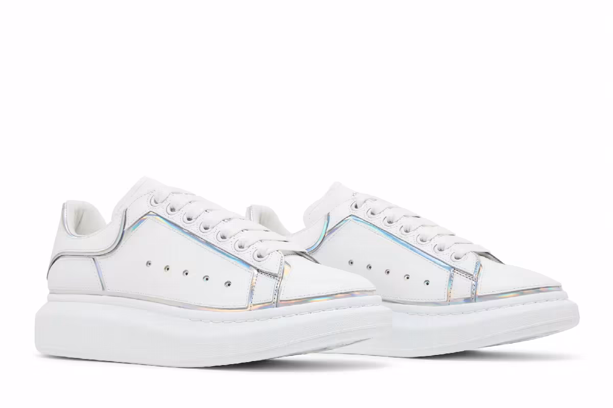 Alexander McQueen Oversized Sneaker White Silver, view 9