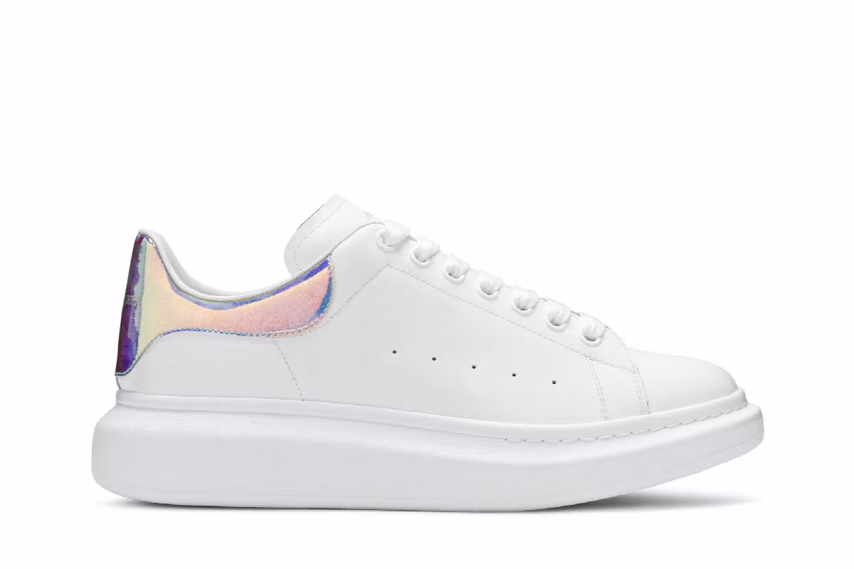 Alexander McQueen Oversized Sneaker White Iridescent, view 2