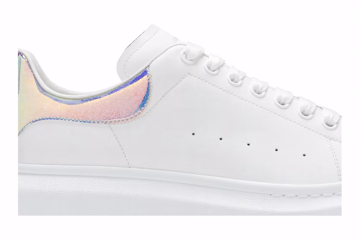 Alexander McQueen Oversized Sneaker White Iridescent, view 3