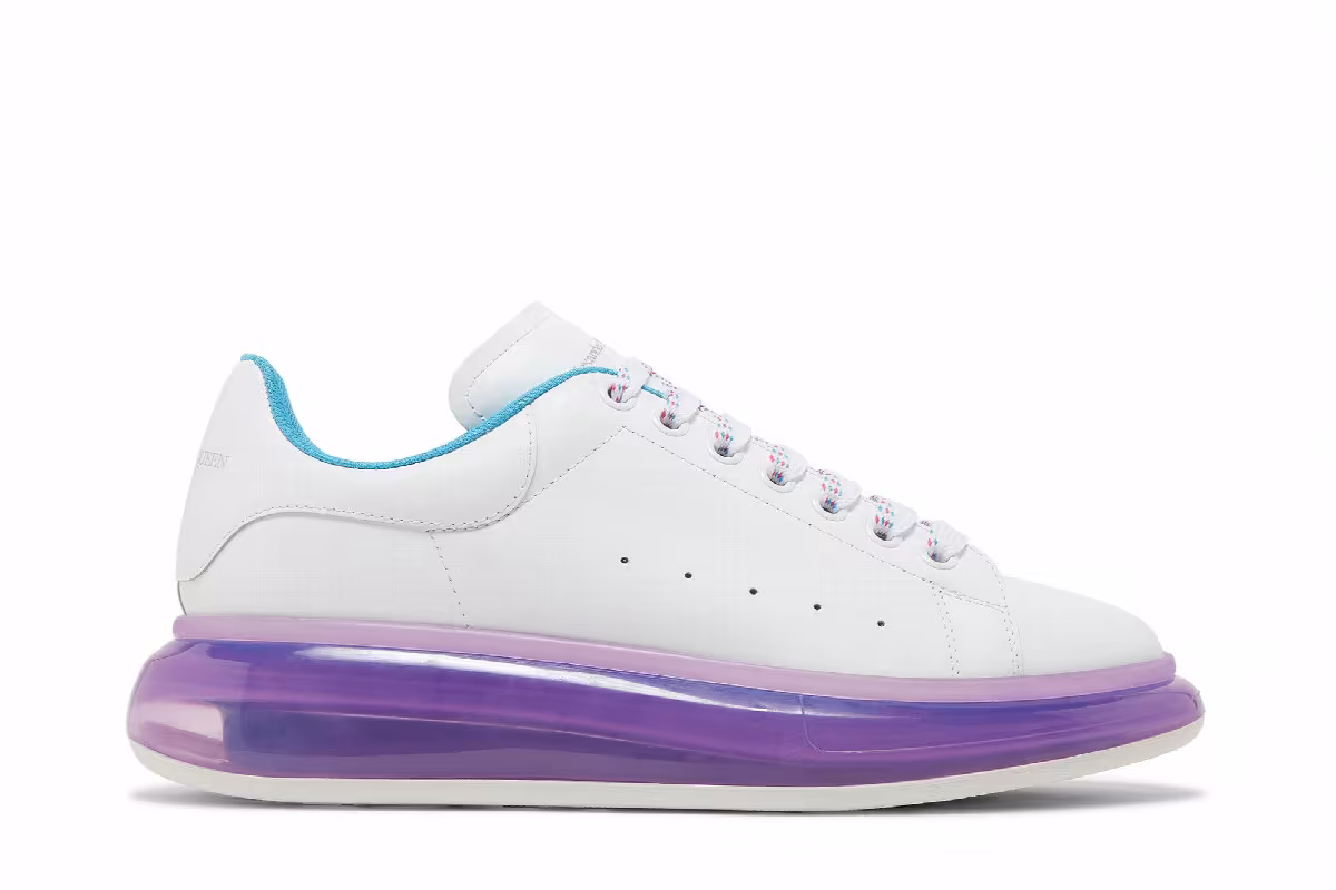 Alexander McQueen Oversized Sneaker Transparent Sole - White Purple, view 2