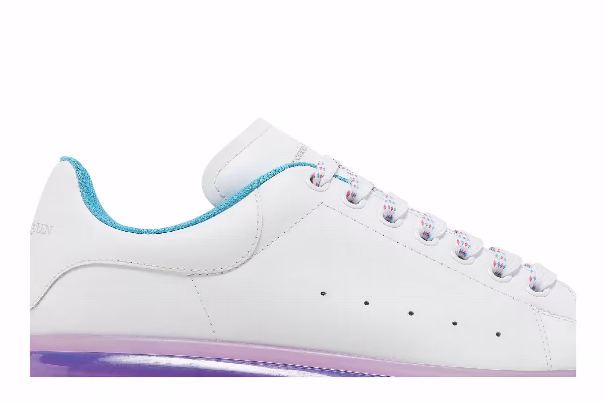 Alexander McQueen Oversized Sneaker Transparent Sole - White Purple, view 3