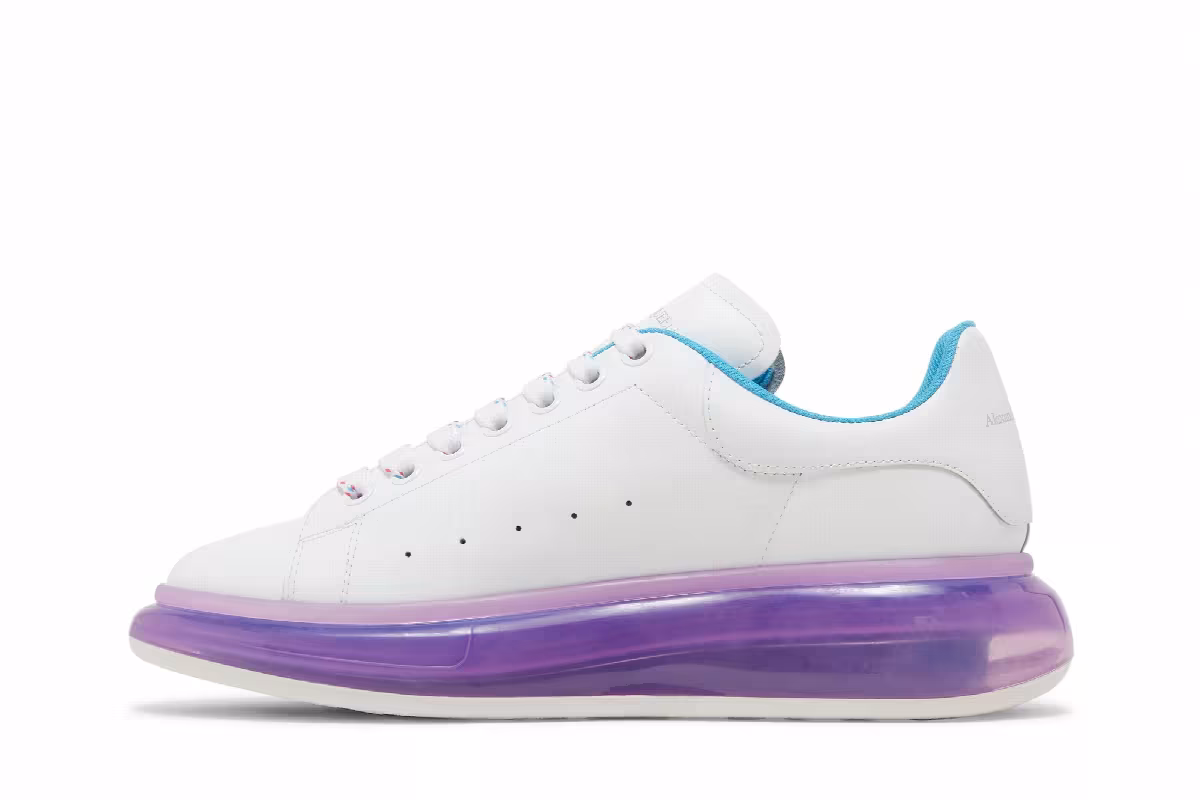 Alexander McQueen Oversized Sneaker Transparent Sole - White Purple, view 4