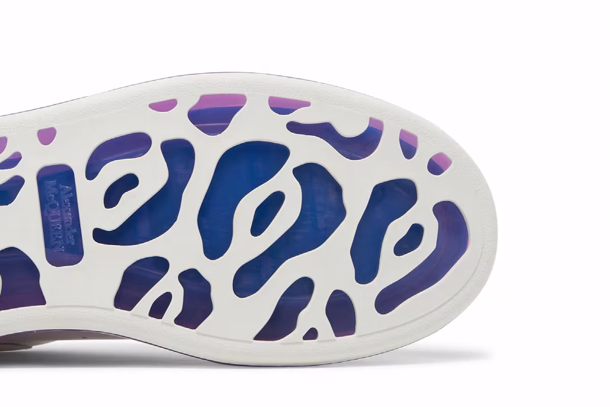 Alexander McQueen Oversized Sneaker Transparent Sole - White Purple, view 6