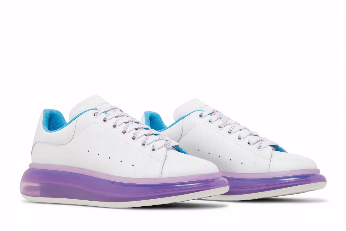 Alexander McQueen Oversized Sneaker Transparent Sole - White Purple, view 9