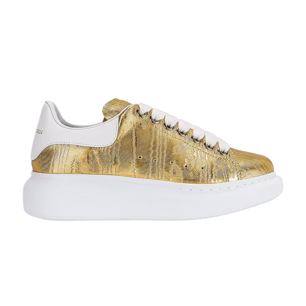 Alexander McQueen Oversized Sneaker Gold Lacquered Moiré