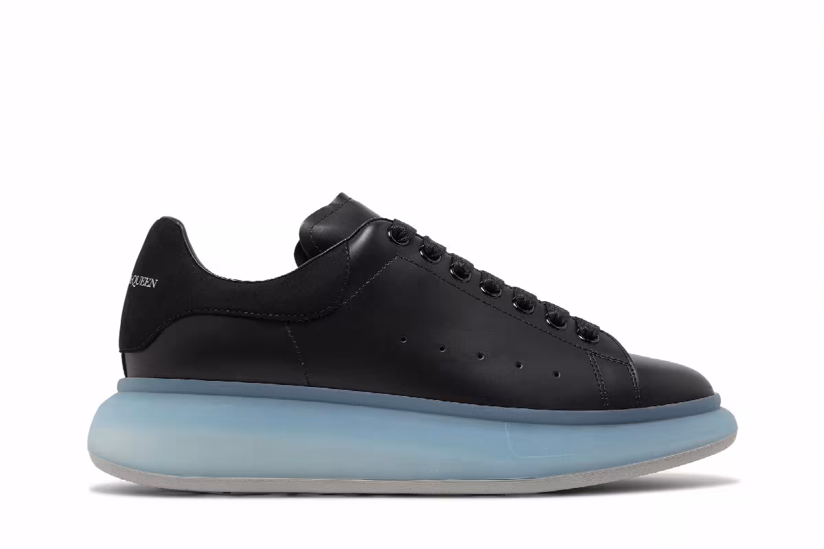 Alexander McQueen Oversized Sneaker Black Frosty Blue, view 2