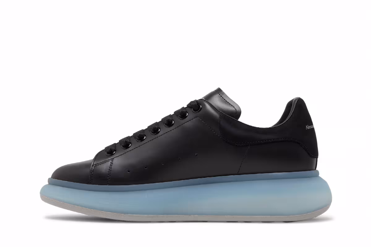 Alexander McQueen Oversized Sneaker Black Frosty Blue, view 4