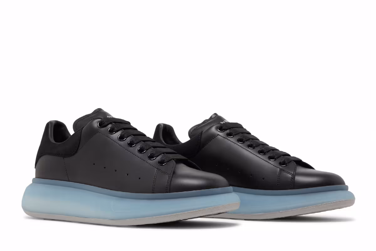 Alexander McQueen Oversized Sneaker Black Frosty Blue, view 9