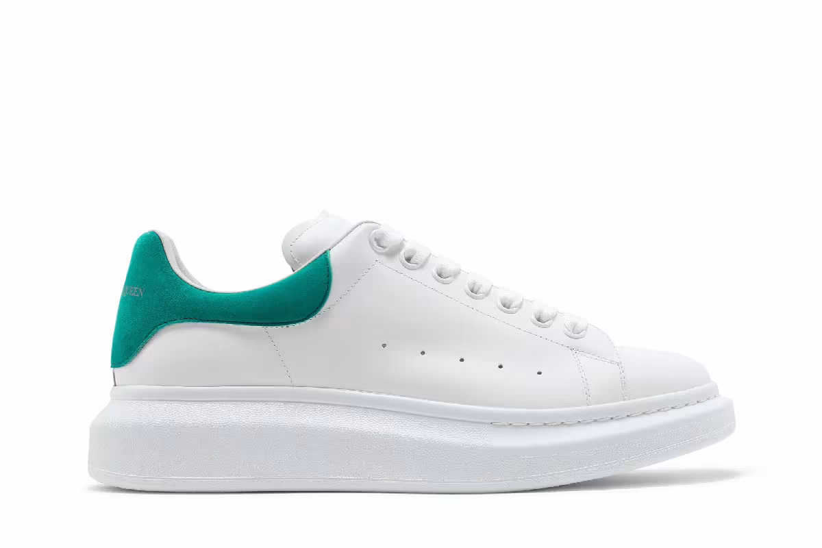Alexander McQueen Oversized Sneaker White Aruba Blue, view 2