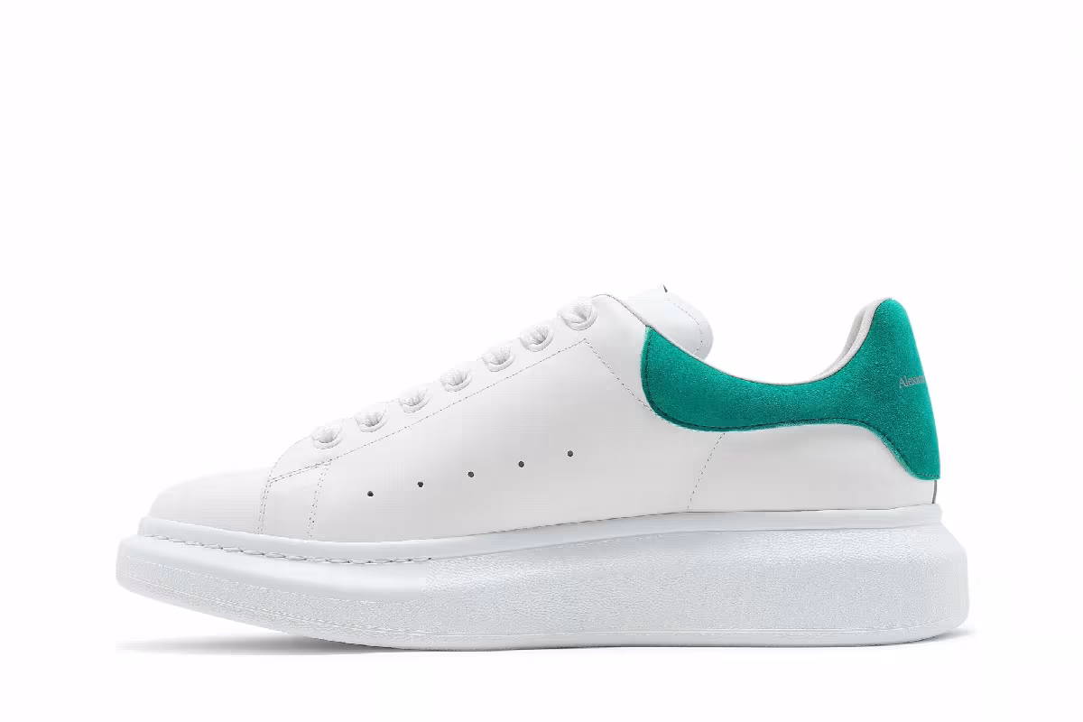 Alexander McQueen Oversized Sneaker White Aruba Blue, view 4