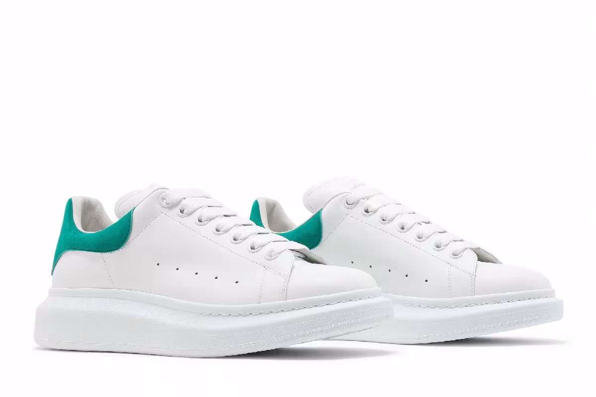 Alexander McQueen Oversized Sneaker White Aruba Blue, view 9