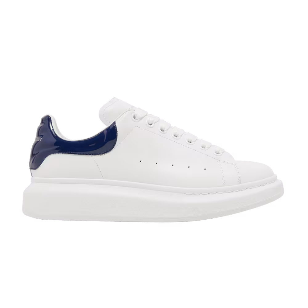 Alexander McQueen Oversized Sneaker White Navy Patent