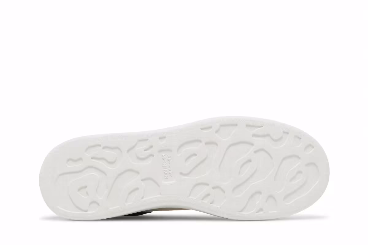 Alexander McQueen Oversized Sneaker White Navy Patent, view 5