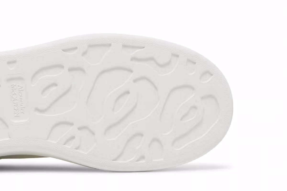 Alexander McQueen Oversized Sneaker White Navy Patent, view 6