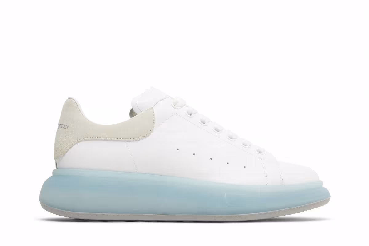 Alexander McQueen Oversized Sneaker White Frosty Blue, view 2