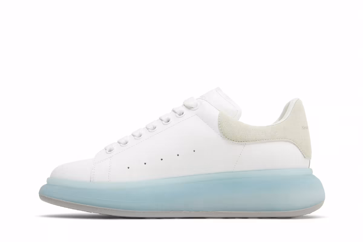Alexander McQueen Oversized Sneaker White Frosty Blue, view 4