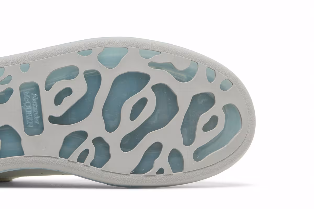 Alexander McQueen Oversized Sneaker White Frosty Blue, view 6