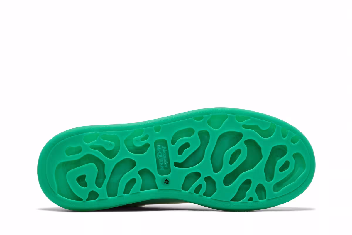 Alexander McQueen Oversized Sneaker White Aqua Sole, view 5