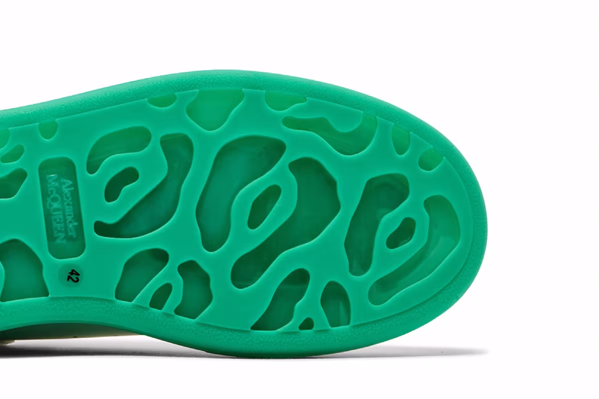 Alexander McQueen Oversized Sneaker White Aqua Sole, view 6