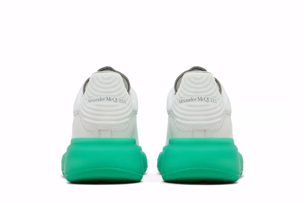 Alexander McQueen Oversized Sneaker White Aqua Sole, view 7