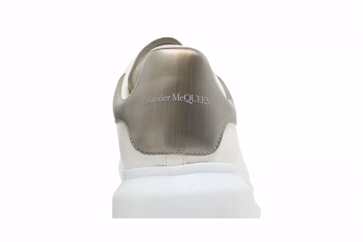 Alexander McQueen Oversized Sneaker White Metallic Platinum, view 8