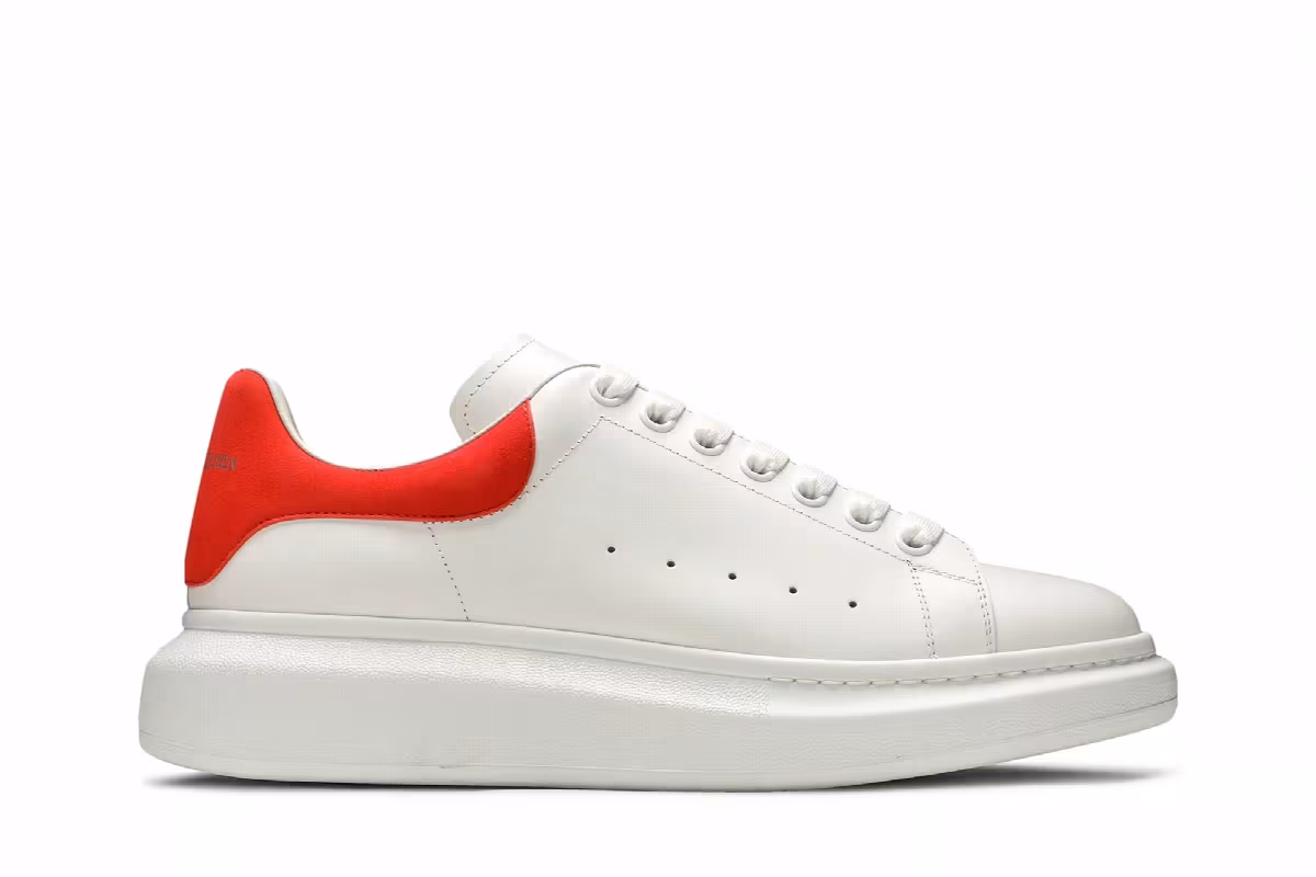 Alexander McQueen Oversized Sneaker White Warm Orange, view 2