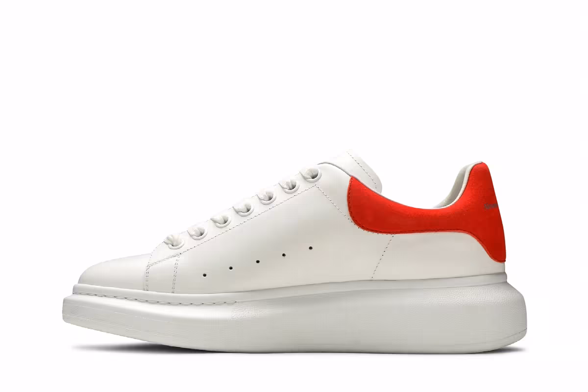 Alexander McQueen Oversized Sneaker White Warm Orange, view 4