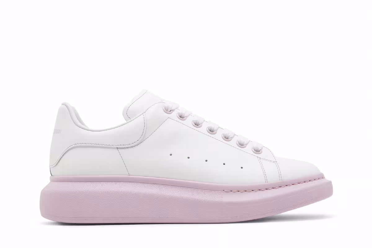Alexander McQueen Oversized Sneaker White Ice Pink, view 2