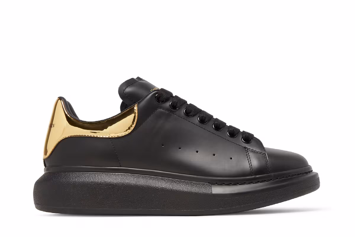 Alexander McQueen Oversized Sneaker Black Gold, view 2