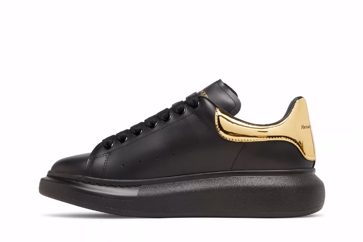Alexander McQueen Oversized Sneaker Black Gold, view 4