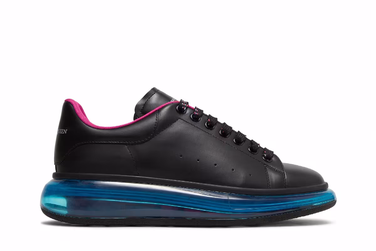 Alexander McQueen Oversized Sneaker Transparent Sole - Black Blue, view 2