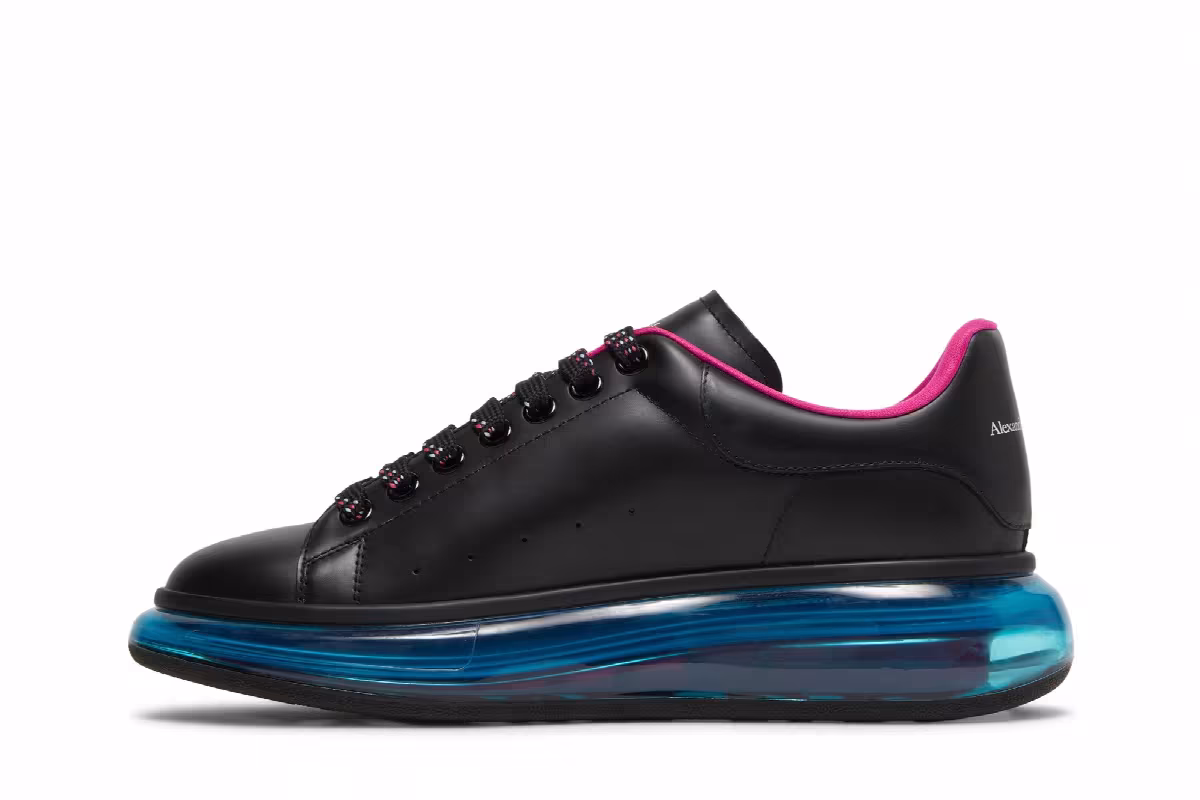 Alexander McQueen Oversized Sneaker Transparent Sole - Black Blue, view 4