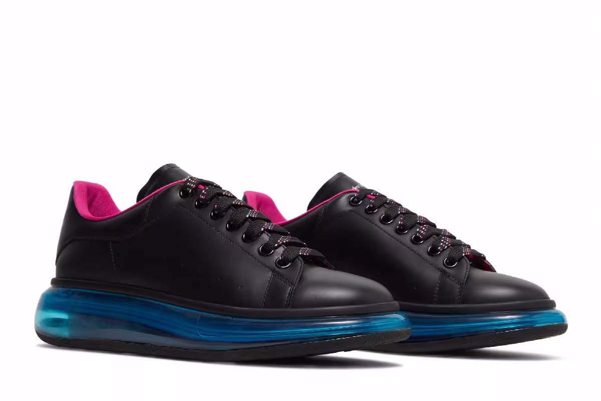 Alexander McQueen Oversized Sneaker Transparent Sole - Black Blue, view 9