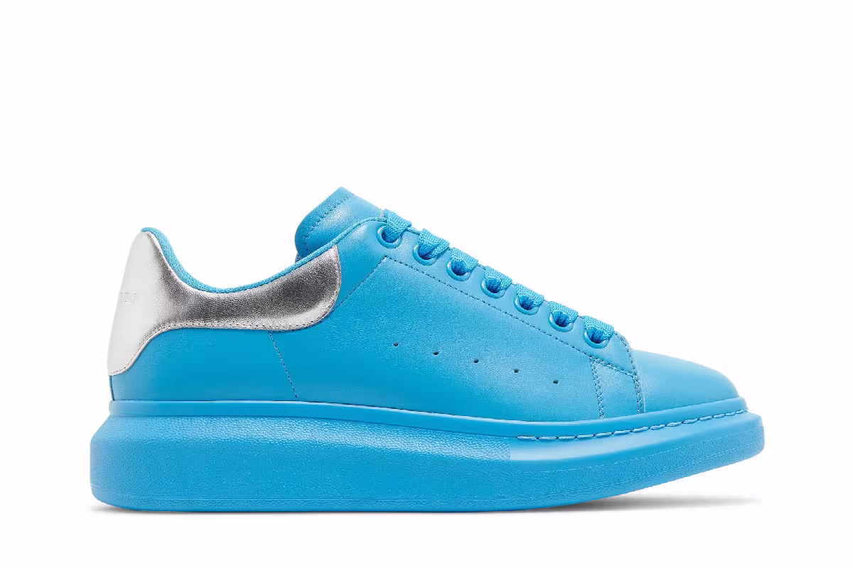 Alexander McQueen Oversized Sneaker Painter Blue Silver, view 2