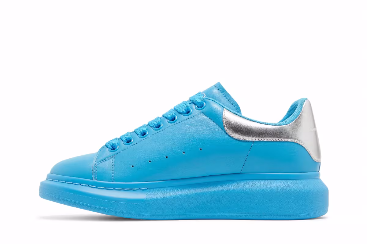 Alexander McQueen Oversized Sneaker Painter Blue Silver, view 4