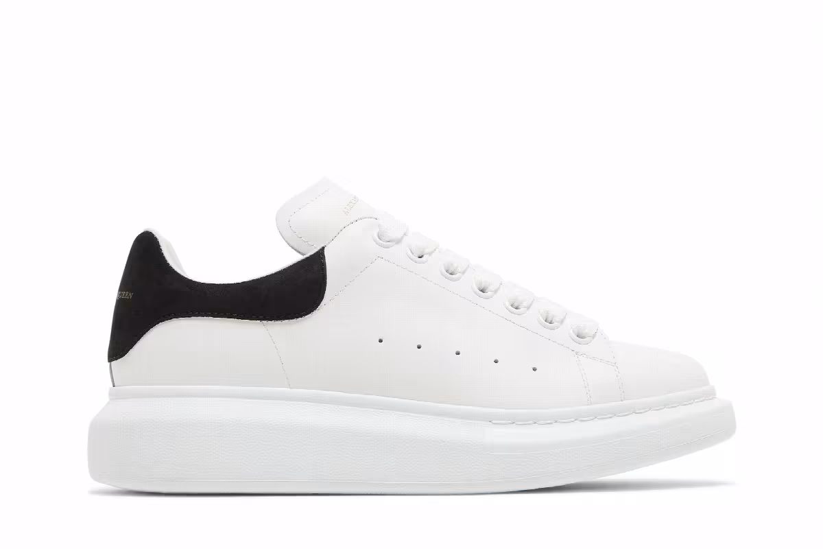 Alexander McQueen Women's Oversized Sneaker White Black, view 2