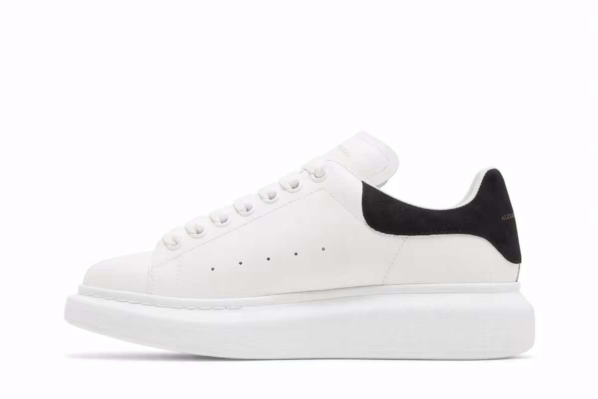 Alexander McQueen Women's Oversized Sneaker White Black, view 4