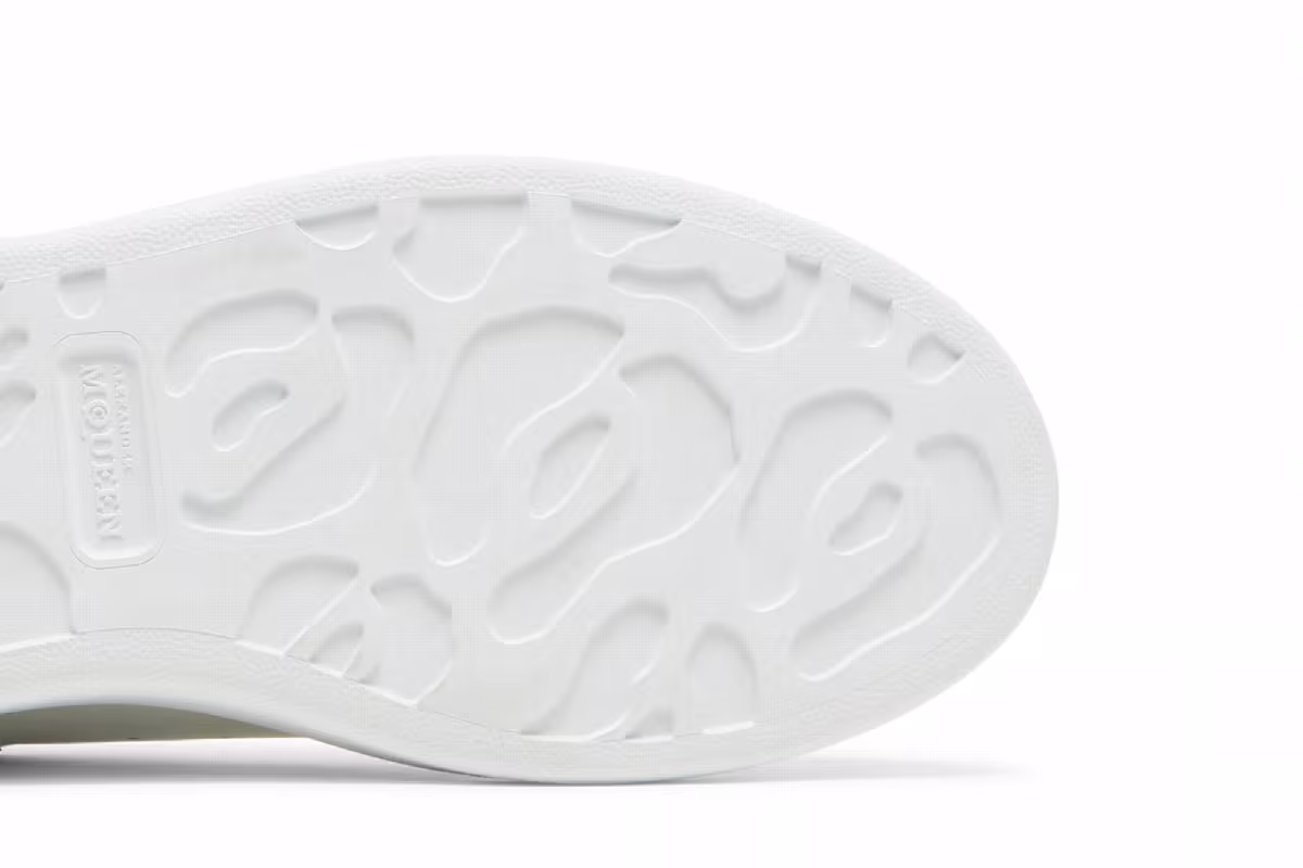 Alexander McQueen Women's Oversized Sneaker White Black, view 6