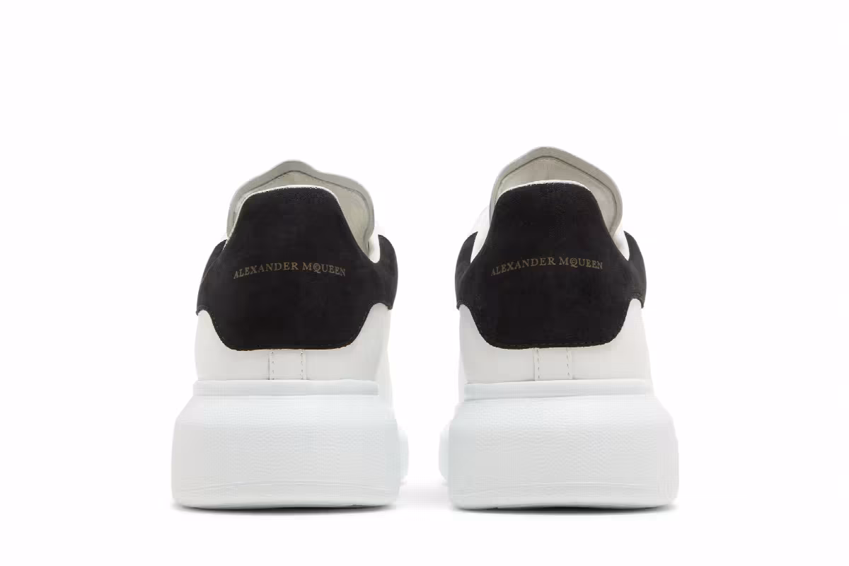 Alexander McQueen Women's Oversized Sneaker White Black, view 7