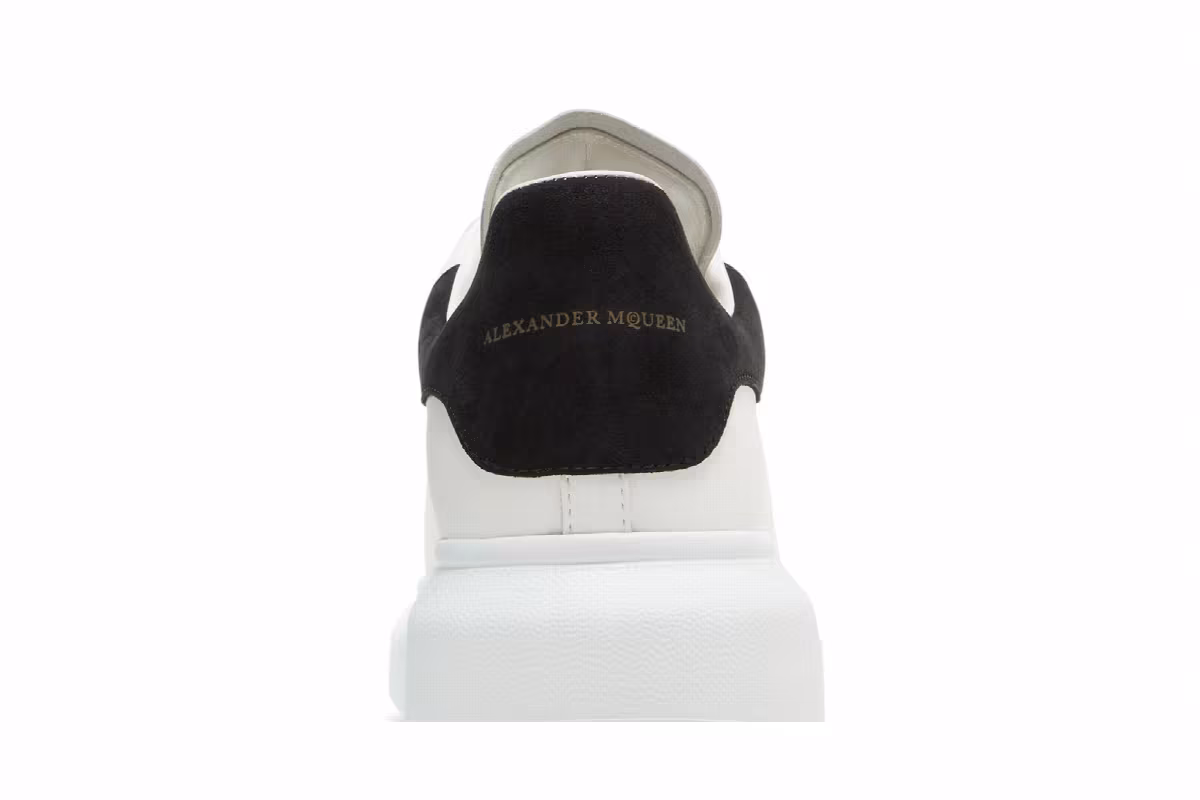 Alexander McQueen Women's Oversized Sneaker White Black, view 8