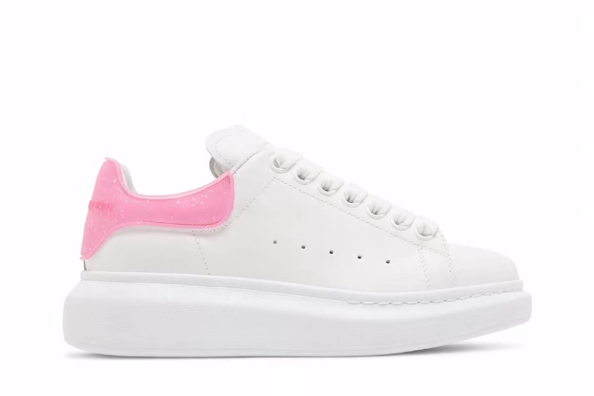 Alexander McQueen Women's Oversized Sneaker White Bright Pink, view 2